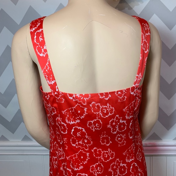 16 Banana Republic poppy red floral dress - Picture 6 of 8